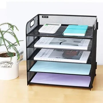 Supeasy 5 Trays Paper Organizer: Efficient Desk Sorter