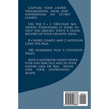 Guitar Chord Charts Notebook: Blank 12-Fret Charts With TAB/Staff Lines