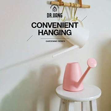 DR.UANG Watering Can for Indoor House Plants Long Spout with Detachable Spray Head Watering Cans for Plant Garden Flower, Long Spout Water Can for Outdoor Watering Plants 1.8L 60oz 1/2 Gallon (Pink)