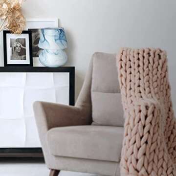 Coosa Mushroom Bedside Table Lamp,Glass LED Bedside Night Lamps, Desert Swirl Veins Small Nightstand Desk lamp for Home Decor, Study, Living, Bedroom, Gift