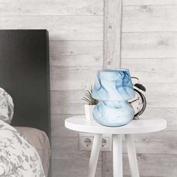 Coosa Mushroom Bedside Table Lamp,Glass LED Bedside Night Lamps, Desert Swirl Veins Small Nightstand Desk lamp for Home Decor, Study, Living, Bedroom, Gift