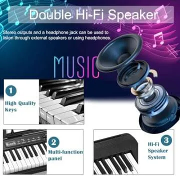 88 Key Digital Piano Beginner Electric Keyboard Piano, with Semi-Weighted Velocity-Sensitive Keys Dual 20W Speakers Bundle include Sustain Pedal, Carrying Bag, Piano Stand, Earphone