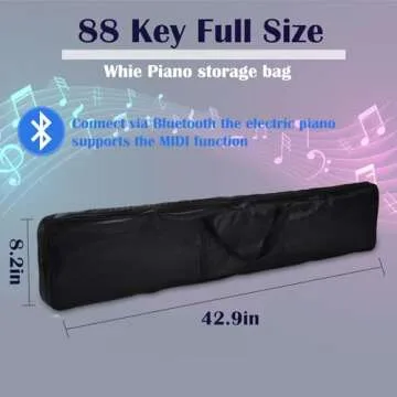 88 Key Digital Piano Beginner Electric Keyboard Piano, with Semi-Weighted Velocity-Sensitive Keys Dual 20W Speakers Bundle include Sustain Pedal, Carrying Bag, Piano Stand, Earphone
