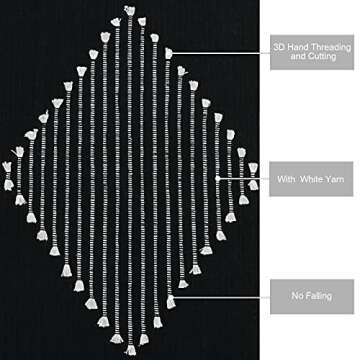 Boho Cotton Kitchen Rug Runner with Tassels 2'x4.3' Modern Woven Fringe Rugs Mats Machine Washable W...