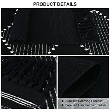 Stylish Boho Cotton Kitchen Rug Runner with Tassels