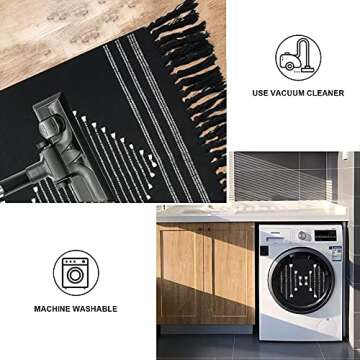 Stylish Boho Cotton Kitchen Rug Runner with Tassels