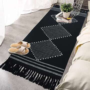 Stylish Boho Cotton Kitchen Rug Runner with Tassels
