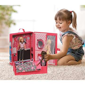 Badger Basket Portable Home & Go Dollhouse Playset with Travel Storage Case and Accessories for 12-I...