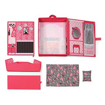 Badger Basket Portable Home & Go Dollhouse Playset with Travel Storage Case and Accessories for 12-Inch Dolls