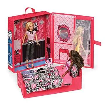 Badger Basket Portable Home & Go Dollhouse Playset with Travel Storage Case and Accessories for 12-Inch Dolls