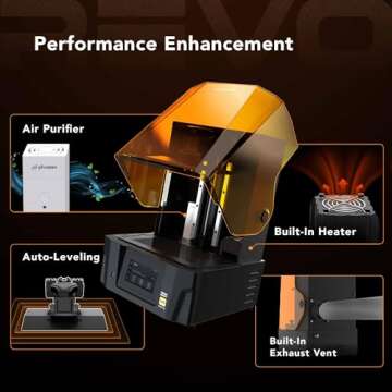 phrozen Sonic Mighty Revo LCD Resin 3D Printer, 14K Mono 10.1" LCD Screen, Auto Leveling User-Friendly Failure Detection, Built-in Heater Exhaust Vent, L8.8 x W5 x H9.3 inch Printing Volume