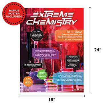 Discovery Extreme Chemistry STEM Science Kit, At-Home STEM Kits For Kids, Chemistry Experiments, Chemistry Activities for Birthday Parties, Sleepovers, Science Set For Kids Ages 8, 9, 10