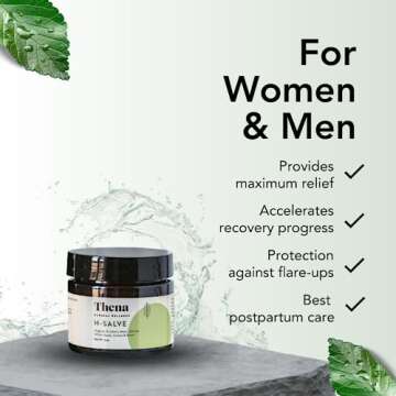 Intense Hemorrhoid Treatment 100% Natural Hemorrhoid Cream & Fissure Ointment Control Organic Lavender Arnica Witch Hazel Fast Healing Maximum Strength, Best with Thena Sitz Bath Soak for Women Men