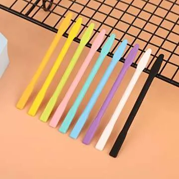 Gartful 9PCS Colored Silicone Stir Sticks for Arts