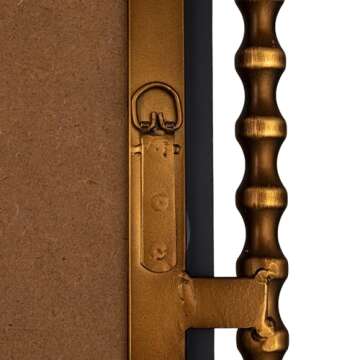 Creative Co-Op Cast Metal Framed Tall Wall Mirror, Antique Brass Finish