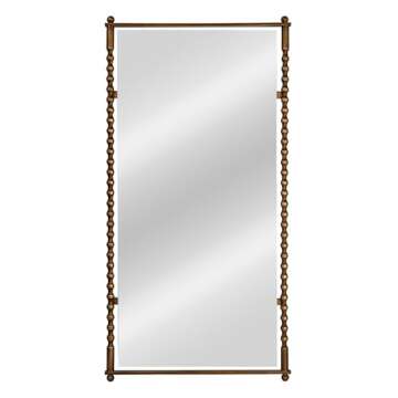 Creative Co-Op Cast Metal Framed Tall Wall Mirror, Antique Brass Finish