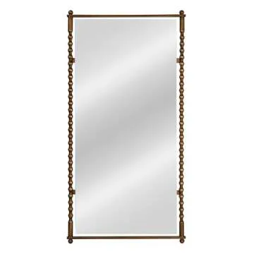 Creative Co-Op Cast Metal Framed Tall Wall Mirror, Antique Brass Finish