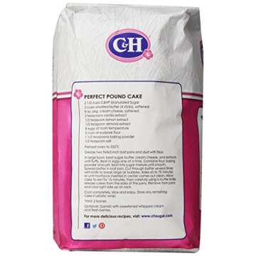 C&H Pure Cane Granulated White Sugar, 10 lb Perfect for Baking