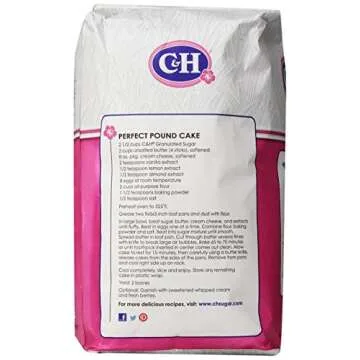 C&H Pure Cane Granulated White Sugar, 10 lb Perfect for Baking