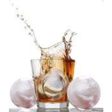The North Pole Ice Ball Maker Mold, Creates 4 x 4.5 cm Whiskey Ice Balls, Premium Silicone Flexible Tray, Black