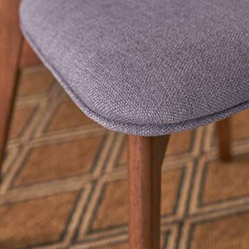 Christopher Knight Home Abrielle Mid-Century Modern Fabric Dining Chairs with Natural Walnut Finished Rubberwood Frame, 2-Pcs Set, Dark Grey / Natural Walnut