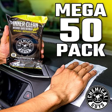 Chemical Guys InnerClean Interior Quick Detailer Wipes 50 Pack