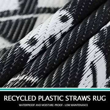 Capslpad 5Ft Round Waterproof Outdoor Rug for Patio