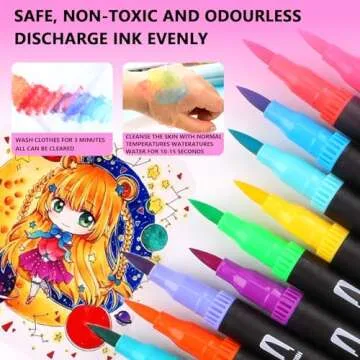 Oficrafted 76 Colors Dual Tip Brush Pens with Brush Tip and Fine Tip for Artists Adult, Coloring Mar...
