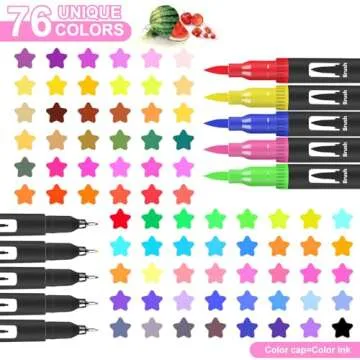 Oficrafted 76 Colors Dual Tip Brush Pens with Brush Tip and Fine Tip for Artists Adult, Coloring Markers for Adult Coloring Books Professional Marker Set for Note Taking and Lettering