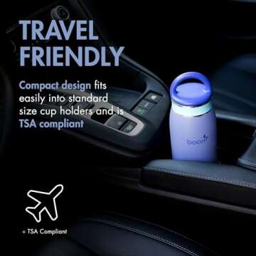 Boon Frosh Portable Breast Milk Chiller - Stainless Steel Breast Milk Cooler - Stainless Steel Portable Milk Storage Container - Blue - Keeps Breast Milk Cold for up to 17 Hours*