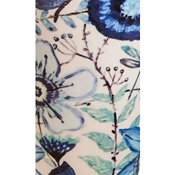 Shades of Indigo Flowers and Butterflies Ceramic Travel Coffee Mug 17oz