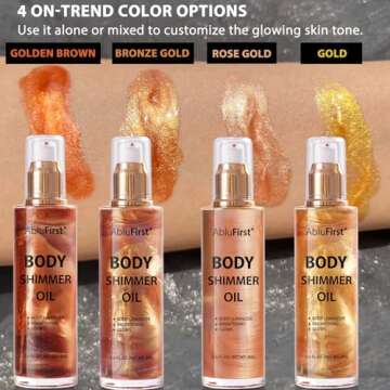 AbluFirst Shimmer Body Oil Lightweight Summer Glow