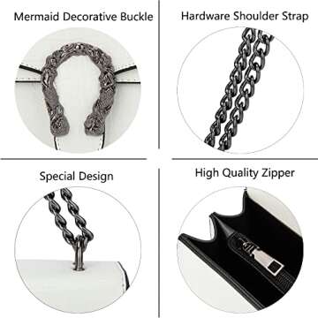 Stylish DEEPMEOW Crocodile Grain Crossbody Purse