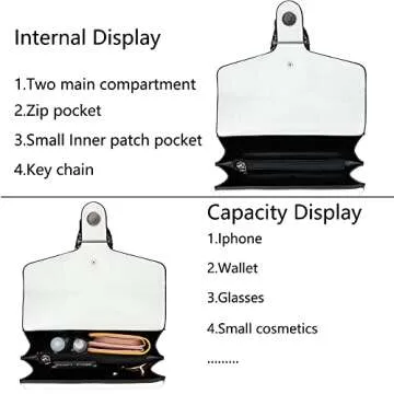 Stylish DEEPMEOW Crocodile Grain Crossbody Purse