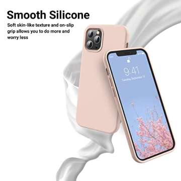 OTOFLY Compatible with iPhone 12 Pro Max Case 6.7 inch(2020),[Silky and Soft Touch Series] Premium Soft Liquid Silicone Rubber Full-Body Protective Bumper Case for iPhone 12 Pro Max (Pink)