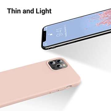 OTOFLY Compatible with iPhone 12 Pro Max Case 6.7 inch(2020),[Silky and Soft Touch Series] Premium Soft Liquid Silicone Rubber Full-Body Protective Bumper Case for iPhone 12 Pro Max (Pink)