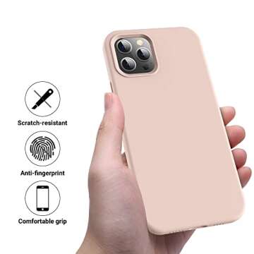 OTOFLY Compatible with iPhone 12 Pro Max Case 6.7 inch(2020),[Silky and Soft Touch Series] Premium Soft Liquid Silicone Rubber Full-Body Protective Bumper Case for iPhone 12 Pro Max (Pink)