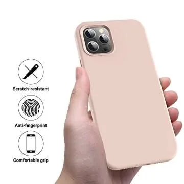 OTOFLY Compatible with iPhone 12 Pro Max Case 6.7 inch(2020),[Silky and Soft Touch Series] Premium Soft Liquid Silicone Rubber Full-Body Protective Bumper Case for iPhone 12 Pro Max (Pink)