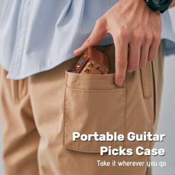 CoolGift Mart Guitar Pick Holder, Walnut Wood Electric Guitar Amp Styled Pick Holder for Picks Storage and Display, Gift for Guitar Players Guitarists