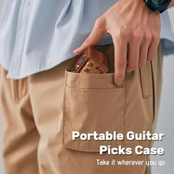 CoolGift Mart Guitar Pick Holder, Walnut Wood Electric Guitar Amp Styled Pick Holder for Picks Storage and Display, Gift for Guitar Players Guitarists