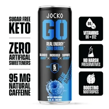 Jocko Fuel Blue Raspberry Energy Drink 12 Pack