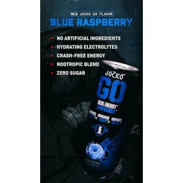 Jocko Fuel Blue Raspberry Energy Drink 12 Pack