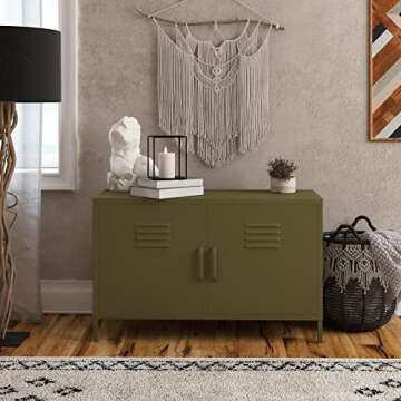 Stylish 2-Door Metal Accent Cabinet for Versatile Storage