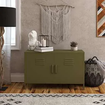 Stylish 2-Door Metal Accent Cabinet for Versatile Storage