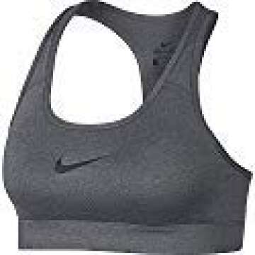 Nike Women's Victory Padded Sports Bra, Dri-FIT Sports Bra for Women with Racerback Design, Carbon Heather/Black, Medium