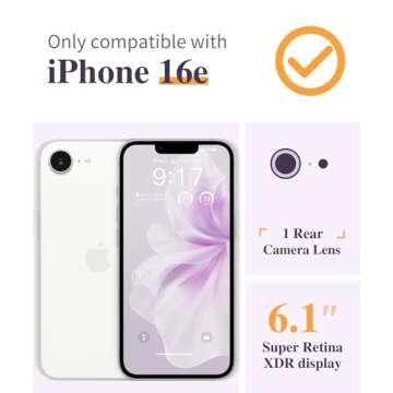 GVIEWIN for iPhone 16e Case with Screen Protector - Floral Shockproof Design