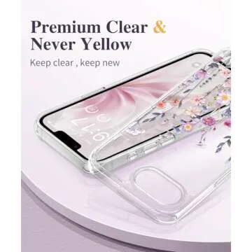 GVIEWIN iPhone 16e Case Floral Design & Screen Protector