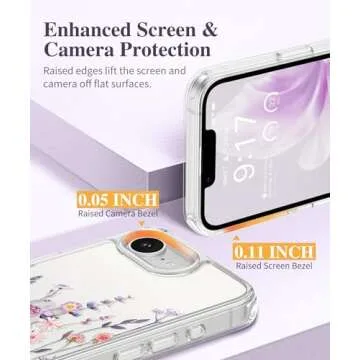 GVIEWIN iPhone 16e Case Floral Design & Screen Protector