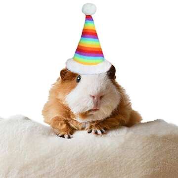 Rypet 4 PCS Guinea Pig Costume - Pet Hat and Scarf Set