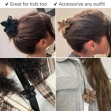 Luvearo Nonslip Matte Flower Hair Clips for Women - Durable & Stylish